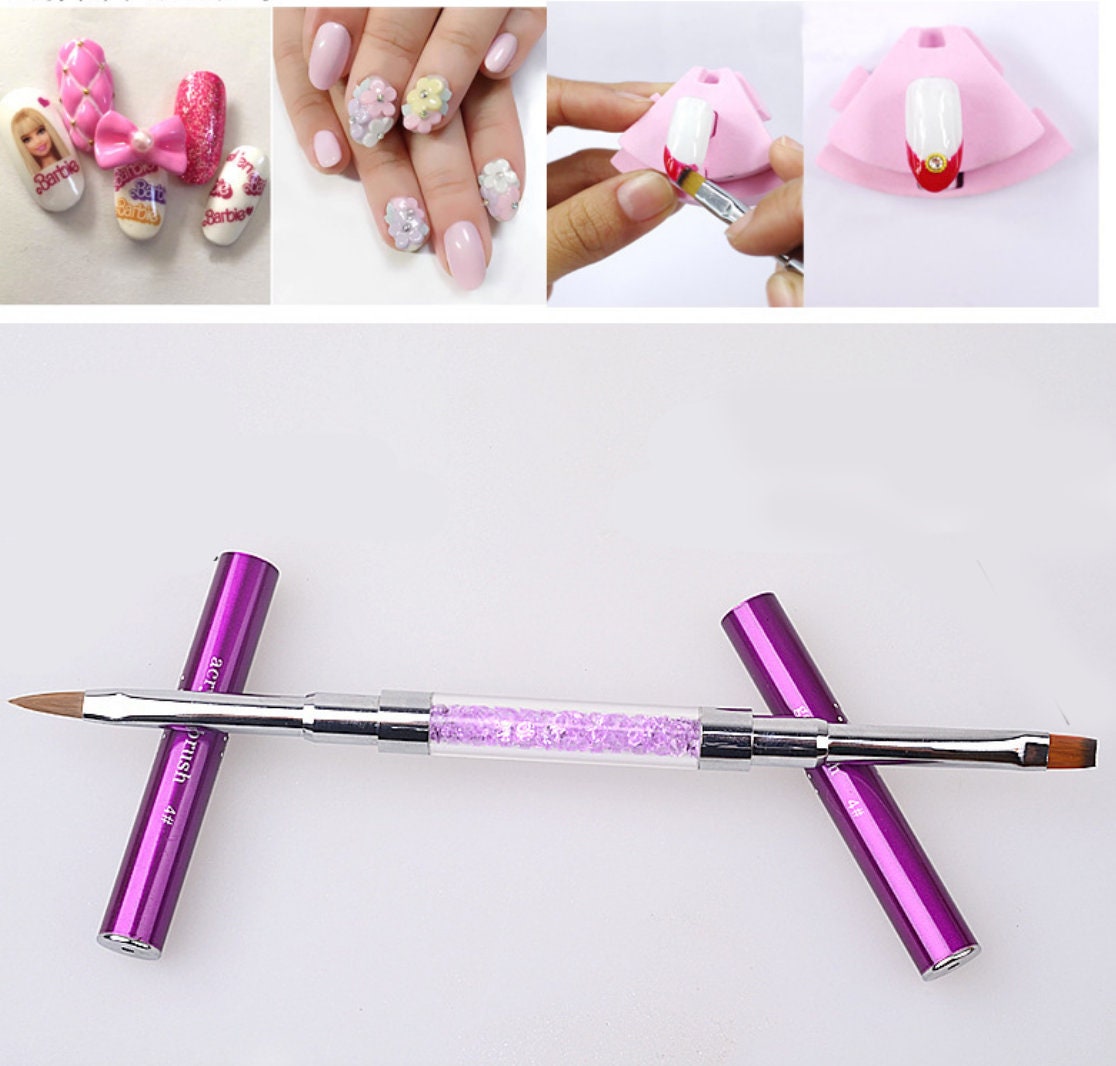 Double headed Nail Brush for Detailing Striping Nail Art with Gel Brushes, Painting Brushes, 3D Brush, Acrylic brush for nail art painting