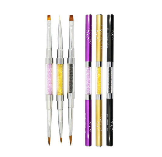 Double headed Nail Brush for Detailing Striping Nail Art with Gel Brushes, Painting Brushes, 3D Brush, Acrylic brush for nail art painting