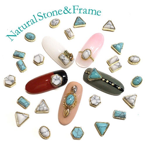 5 pcs Marble geometrical nail decoration