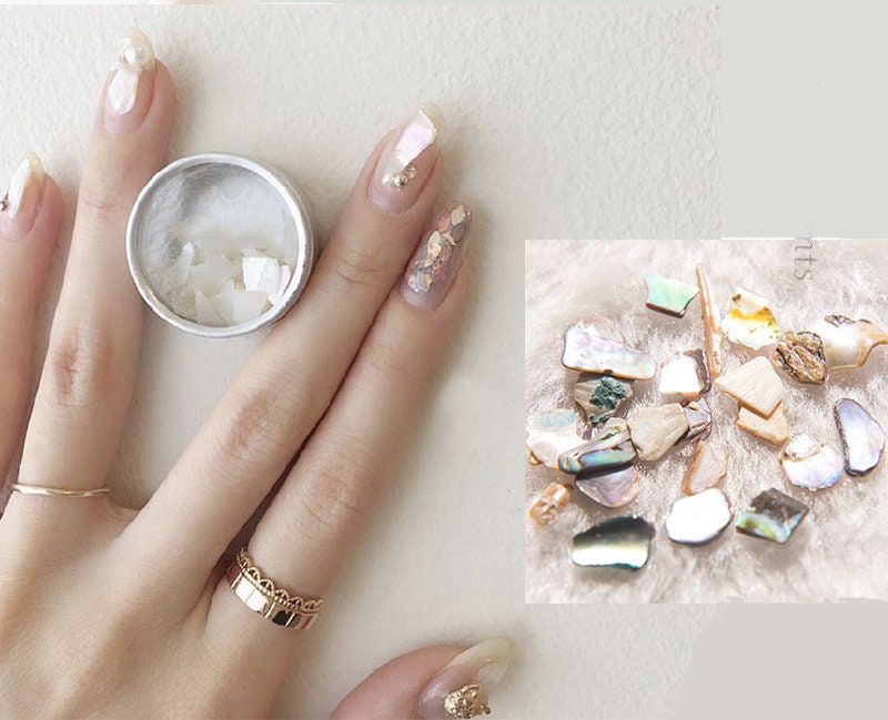 Sea shell flakes nail decoration/Super thin Pinctada albina Nail flakes DIY nail deco