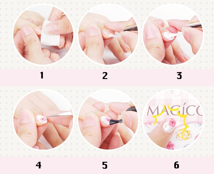 Black Lace Flower Nail Art Sticker/ DIY Tips Guides Transfer Stickers/Transparent flower Sticker/ floral blossom manicure stencil