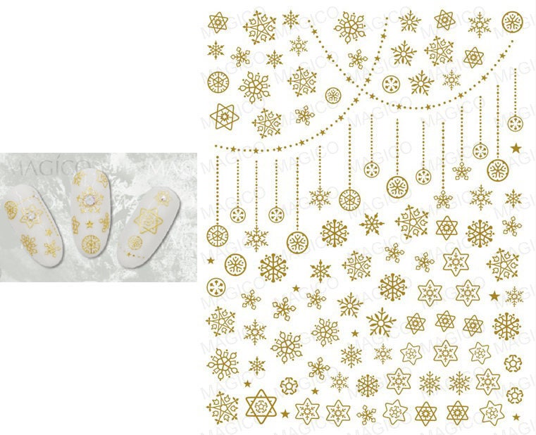 Gold Snow nail sticker
