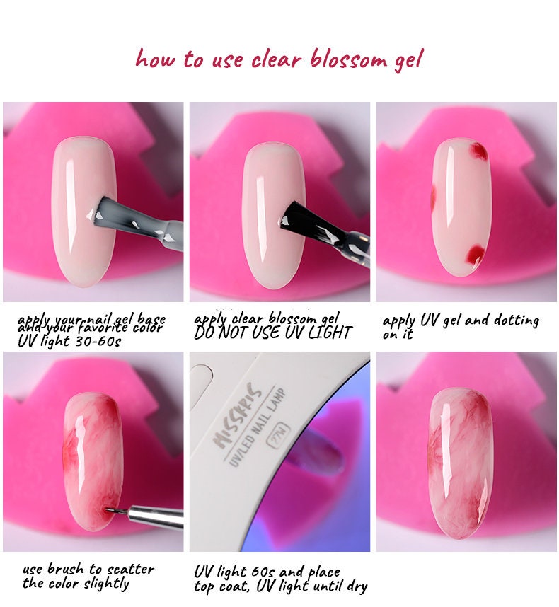 15ML Marble blossom gel polish/ gradient design gel/ Blooming floral paint gel/ Bloom soak off uv gel for nail art design