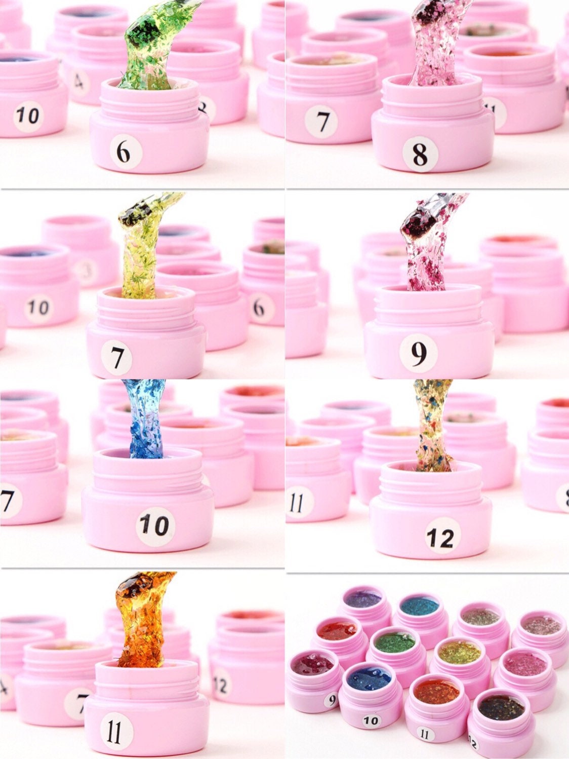 8ml Fairy tale UV gel for nail art filled with real Queen Anne's Lace flower clear gel/ Flower glitter UV resin crafts supply/nails UV gel
