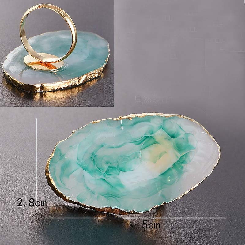 Marble nail painting Palette/ Golden edged Mini Finger Ring Dishes Color Mixing UV Gel Polish Paint Tool/ nail detailing design tool
