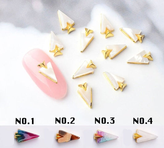 4 pcs 3D amber Triangle nail decoration/ Geometrical galaxy gradation nail charm