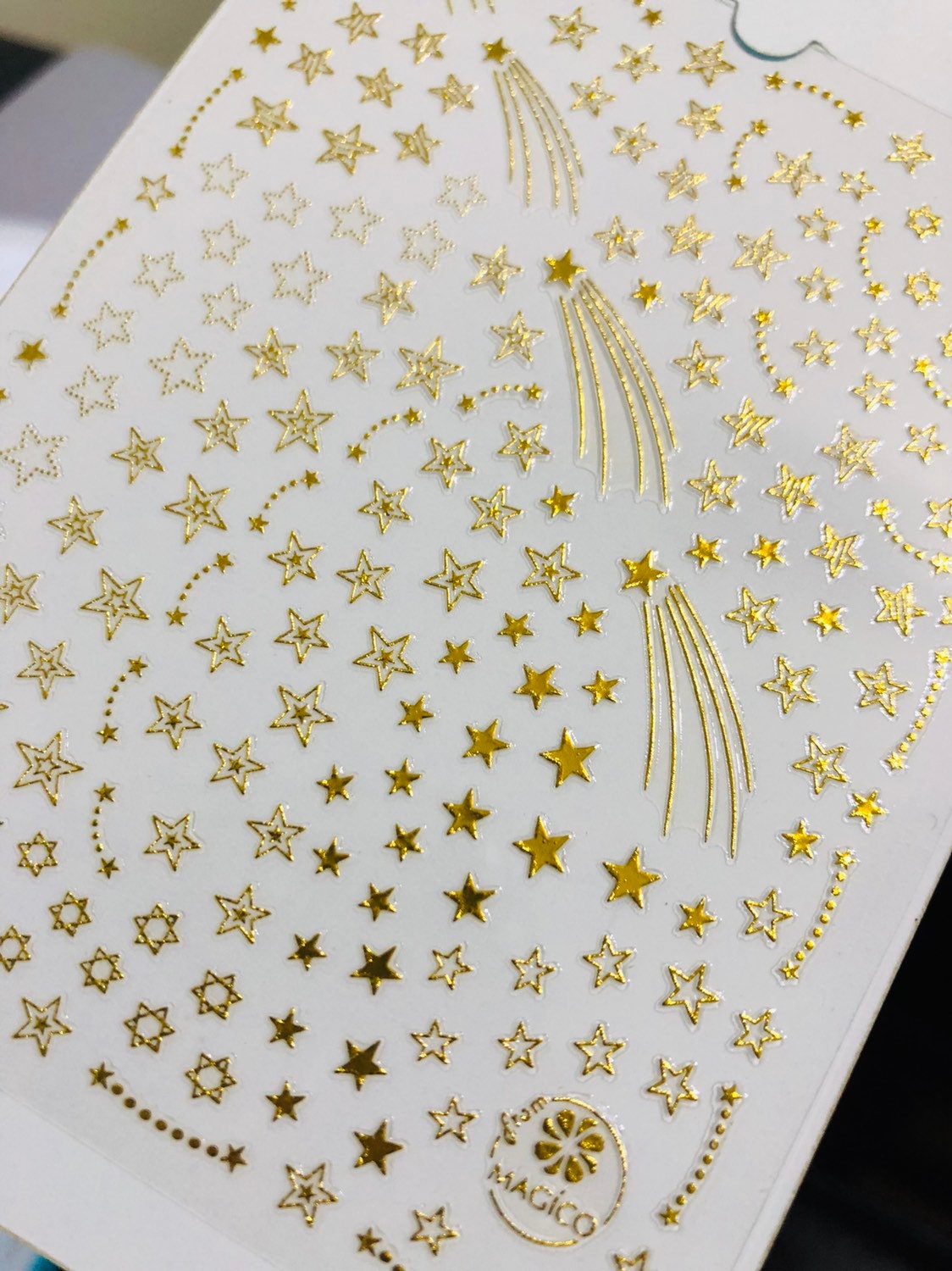 Gold meteor nail sticker/ shooting starNail Art Stickers Self Adhesive Decals/ gold metallic star nail art sticker