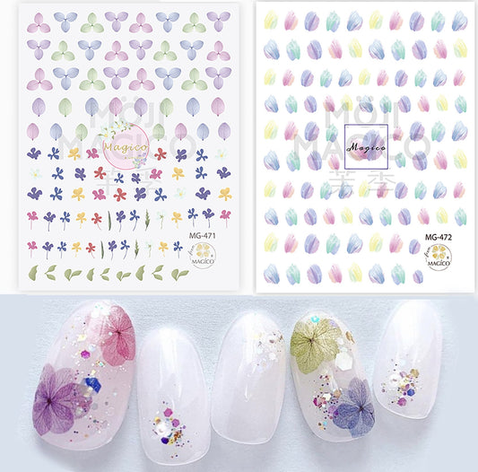 Hydrangea flower Nail Art Sticker/ Emulational flower DIY Tips Guides Transfer Stickers/peel off hydrangea Sticker/ flower manicure stencil