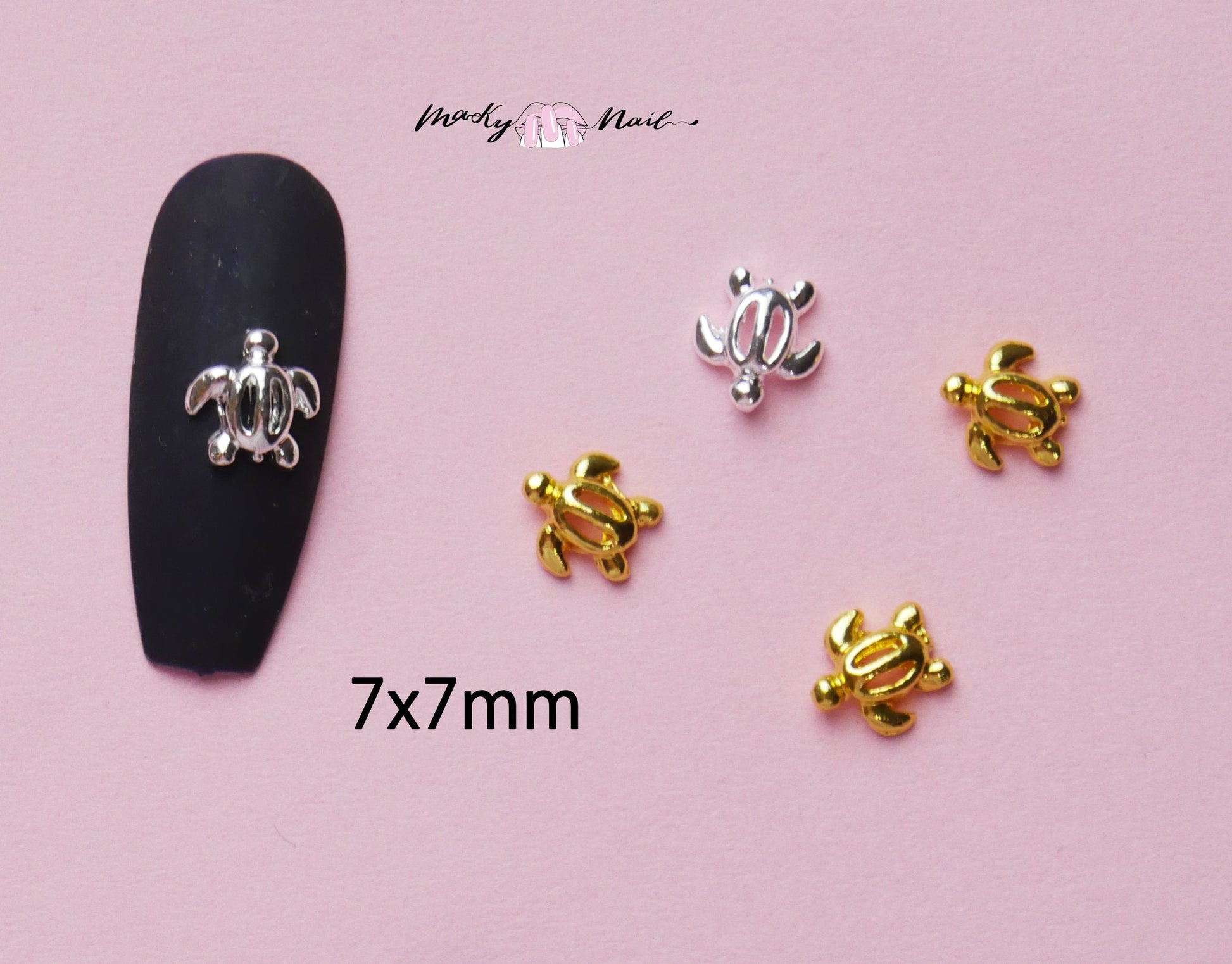 5 pcs Turtle Dolphin Crocodile Seahorse Nail supply Metallic studs /ocean inspired nail art