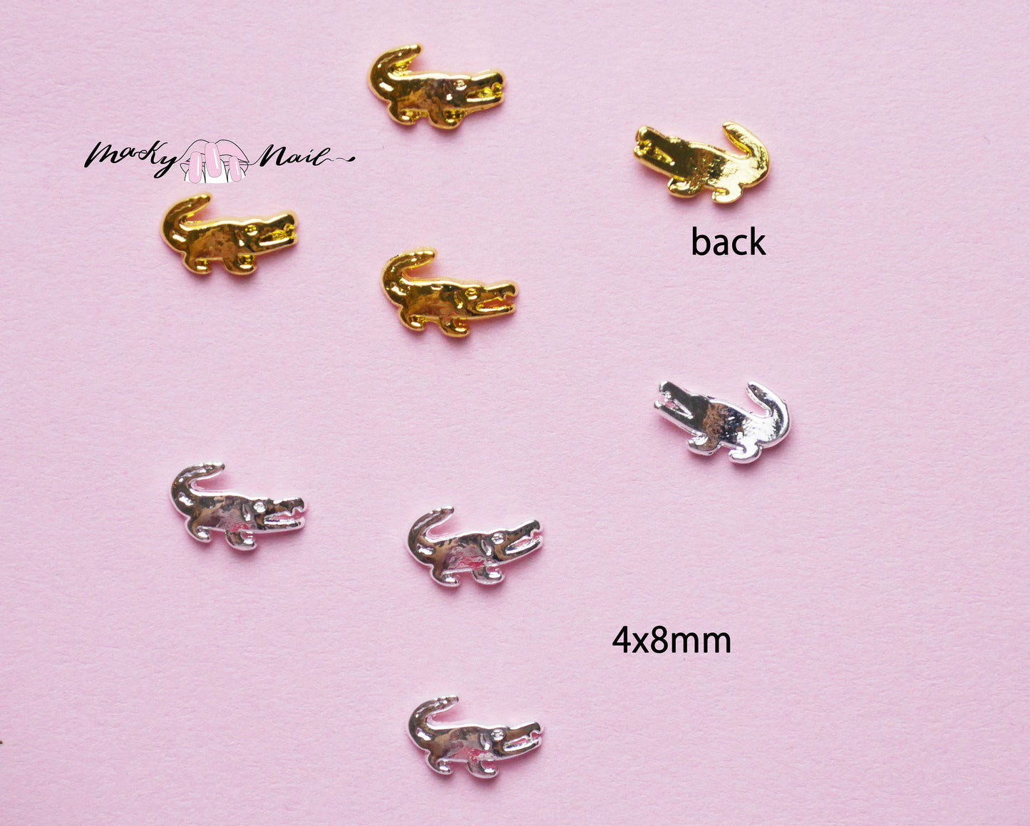 5 pcs Turtle Dolphin Crocodile Seahorse Nail supply Metallic studs /ocean inspired nail art