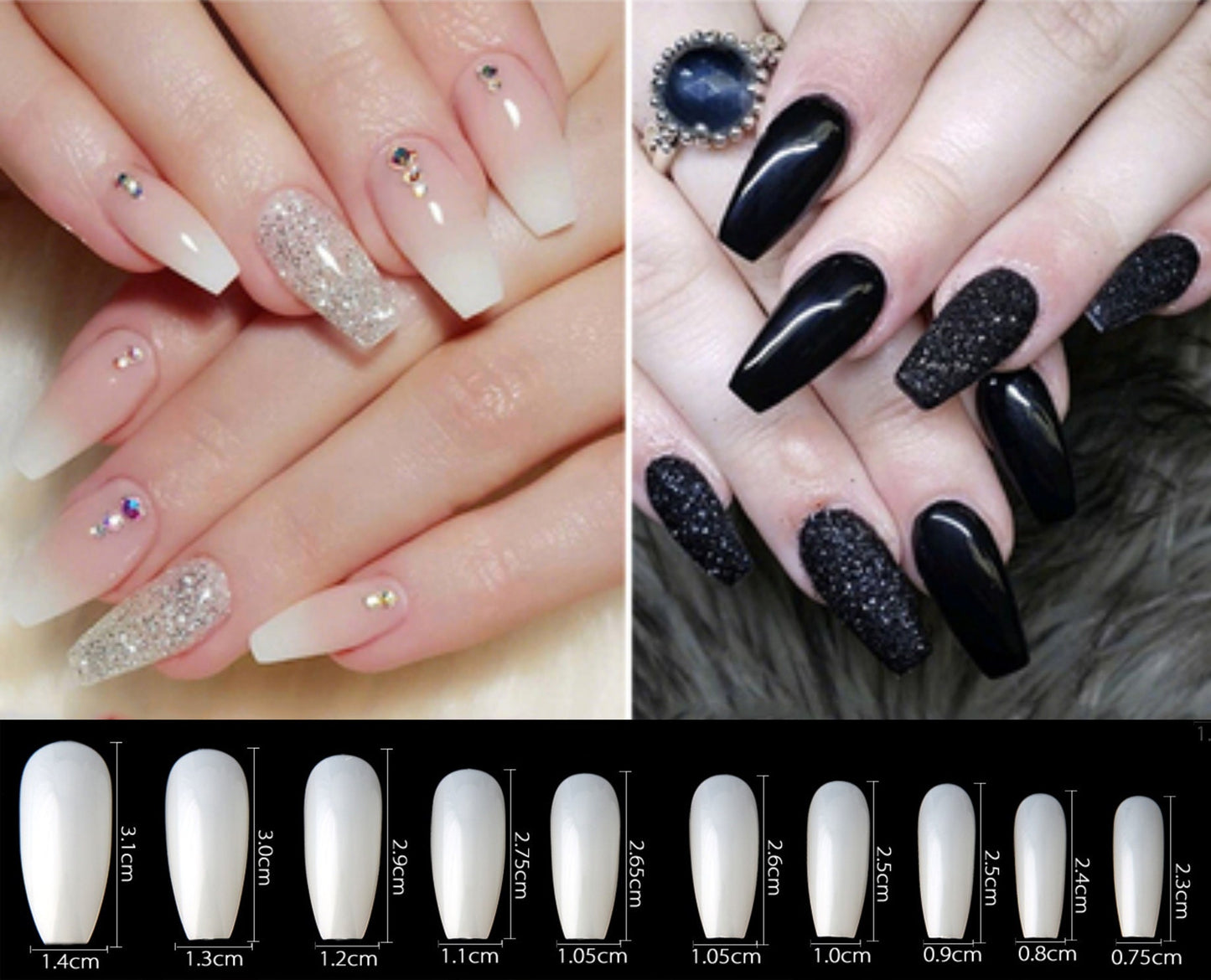 100 pcs Full Cover Coffin False Fake Nails Tips Manicure nail well tips/ White full Acrylic UV Gel Manicure Nail Tips