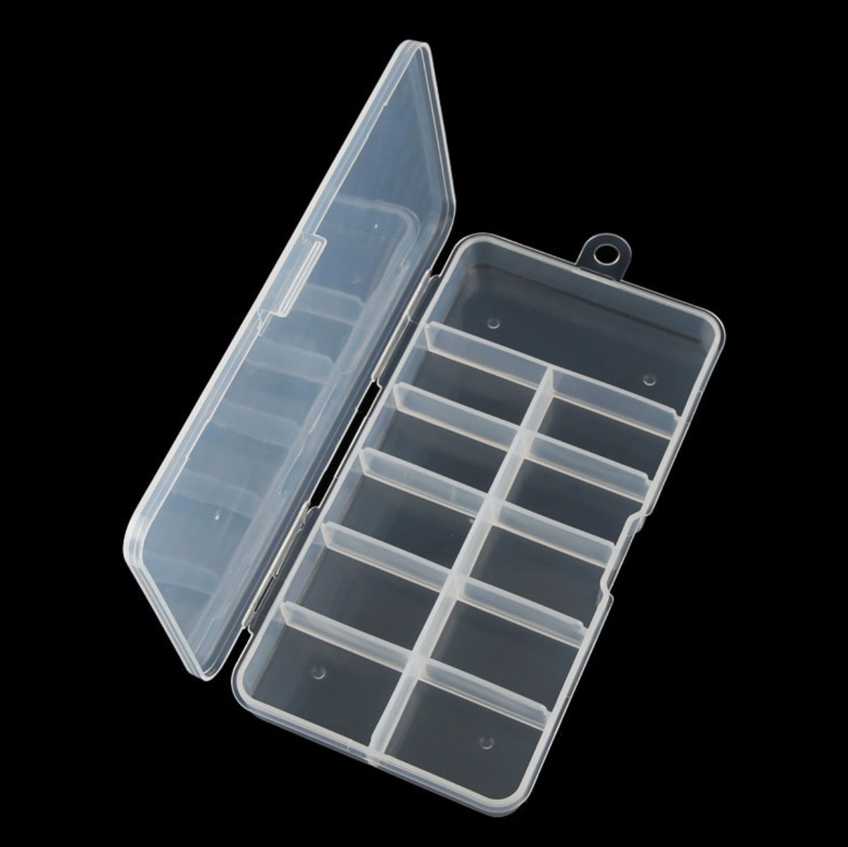 11 grid long plastic container box for 100 pcs nail tips press on charms and trims/Nail studs container box/ finger tips press on nail box