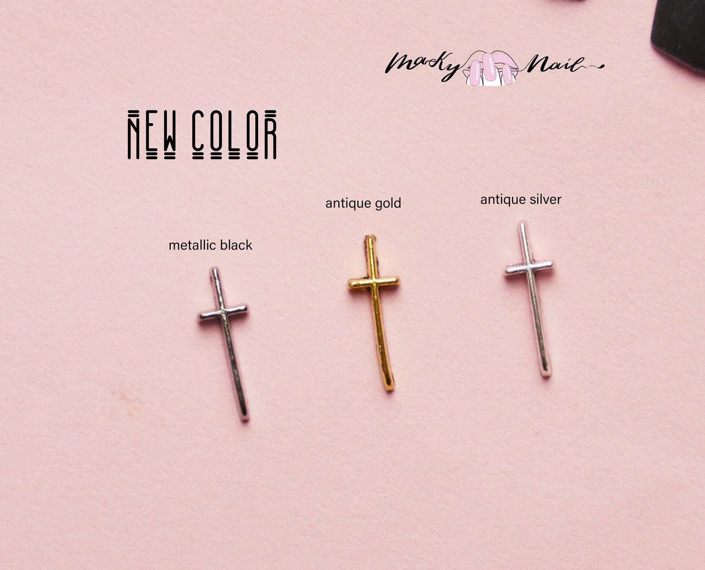10 pcs Cross nail decoration/Delicate gold silver cooper Nail DIY deco Cross charm for nail gel and polish design