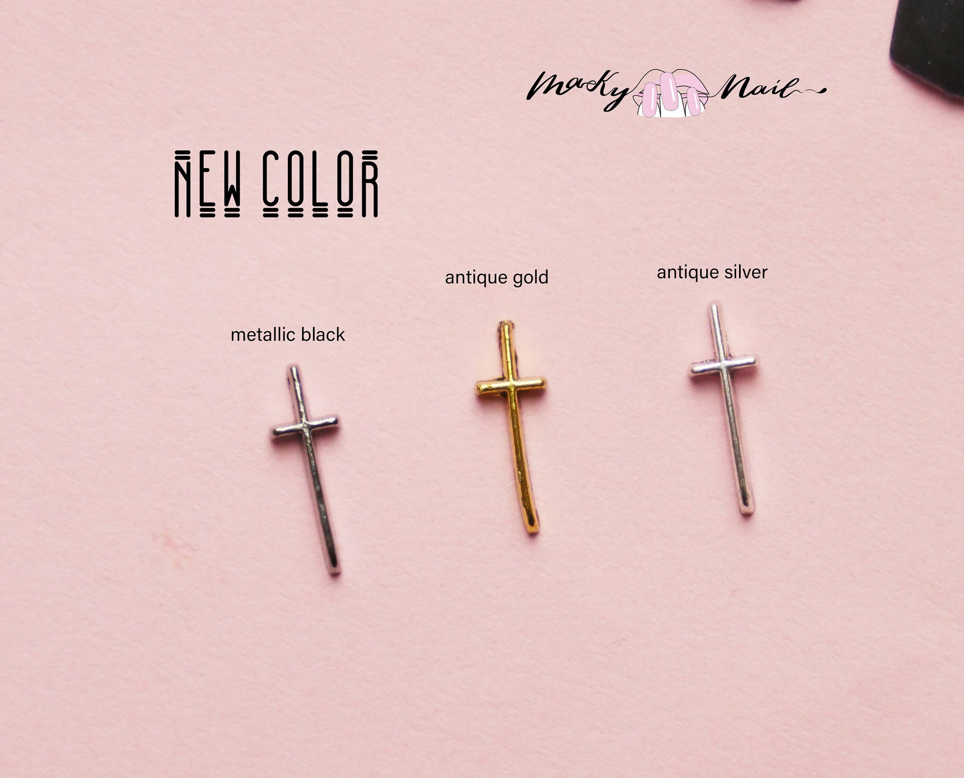 10 pcs Cross nail decoration/Delicate gold silver cooper Nail DIY deco Cross charm for nail gel and polish design