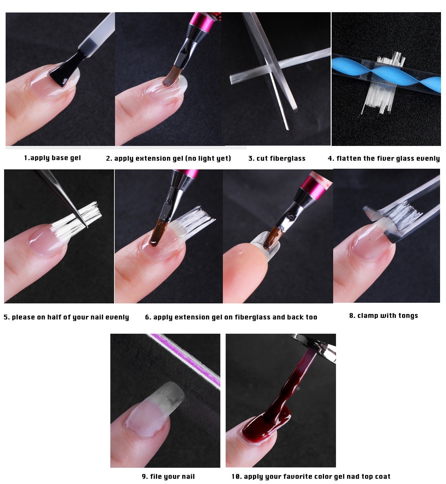 2 Packs Fiber Nail extension/ Fiberglass for Nail Extension Acrylic Nails Tips/Self shaped UV gel extended fiber
