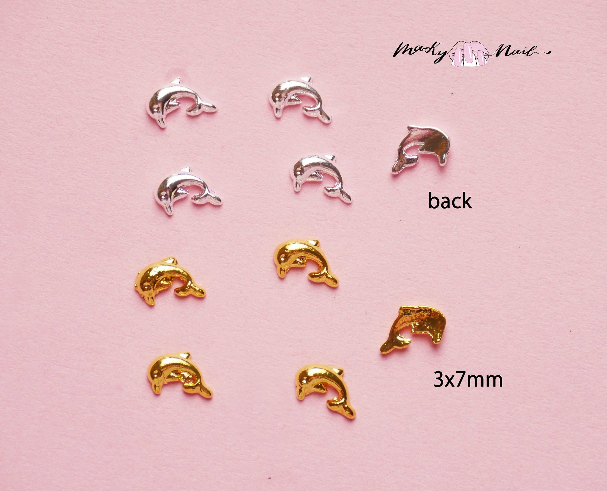 5 pcs Turtle Dolphin Crocodile Seahorse Nail supply Metallic studs /ocean inspired nail art