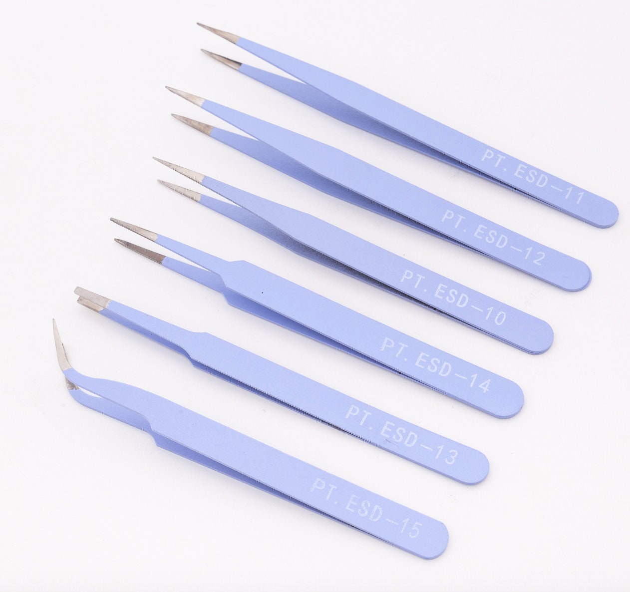 6 pcs Pink Tweezers Set/ Anti-Static Steel Tweezers Set for Craft, Jewelry, Electronics, Nail art tool supply/ Dotting tool