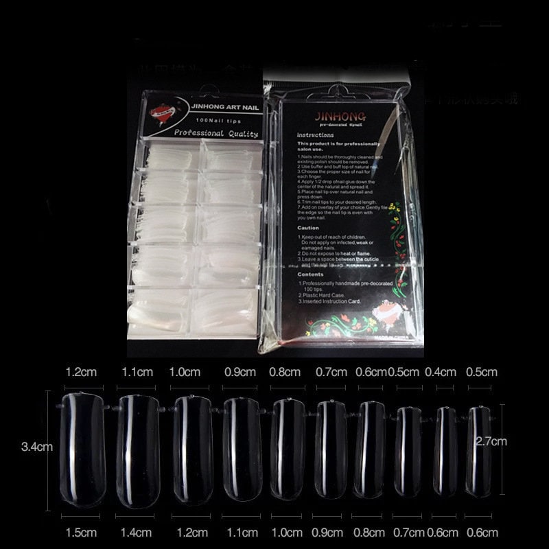 100pcs Quick Poly Building Gel Nail Mold Tips/ Reusable Extension gel Press on mold/False nail Dual Forms Finger Extension Tool