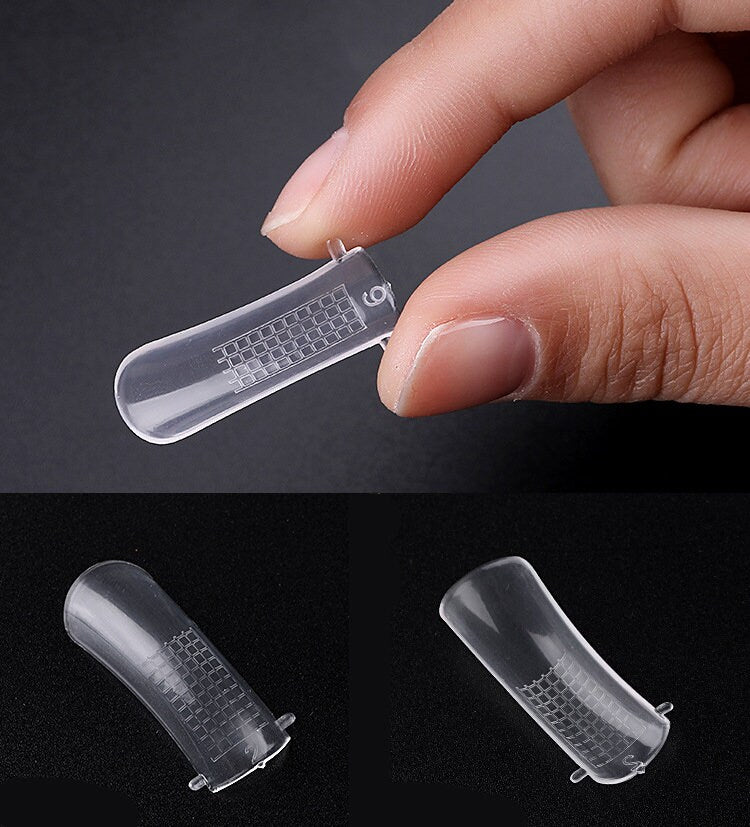 100pcs Quick Poly Building Gel Nail Mold Tips/ Reusable Extension gel Press on mold/False nail Dual Forms Finger Extension Tool