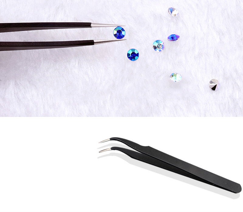Black Tweezer Anti-Static Steel Tweezers for Craft, Jewelry, Electronics, Nail art tool supply/DIY tool