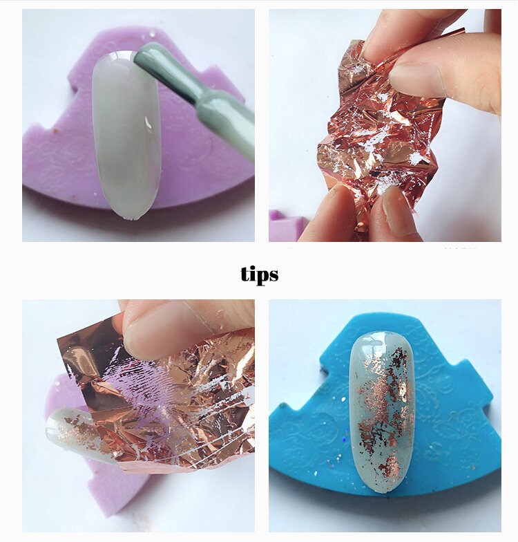 6pcs Pearly Silk Nail Foils Paper/ Mermaid Pastel Pearlcent Metallic Color Transfer Foil Nail Art Decal/ Mirror Glossy
