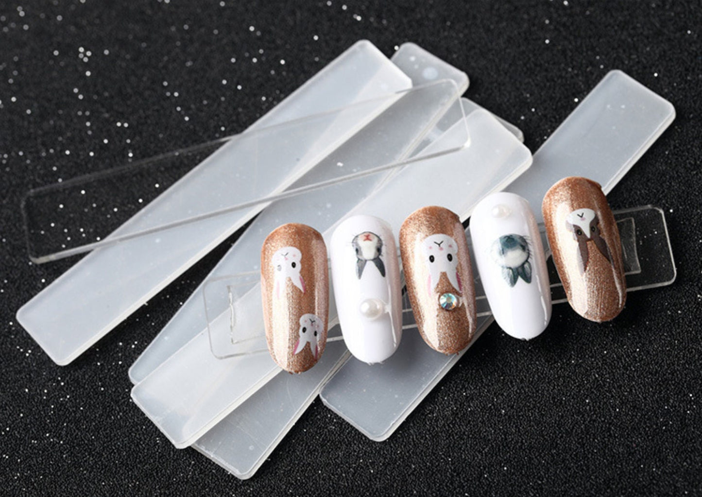 20 pcs acrylic-based nail display holder/ Transparent False Nail Tips display board/  Clear Display Stand Clear Acrylic Holders
