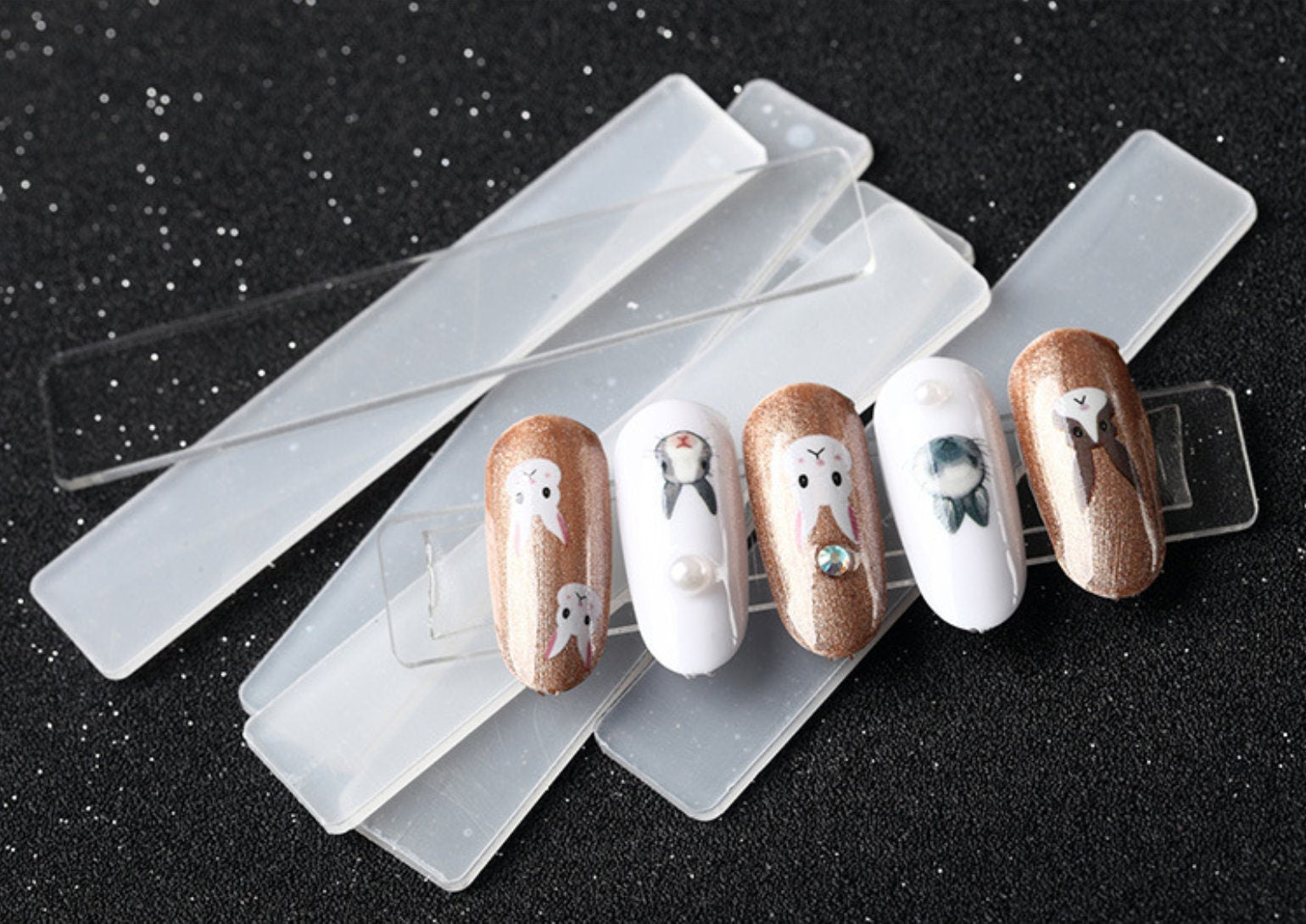 20 pcs acrylic-based nail display holder/ Transparent False Nail Tips display board/  Clear Display Stand Clear Acrylic Holders