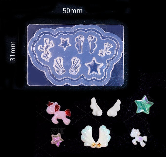 3D Acrylic Mould for Nail Art DIY Decal Design/ UV Resin Sculpture Mold Silicone Nail Art Kawaii Template Manicure nail Supply