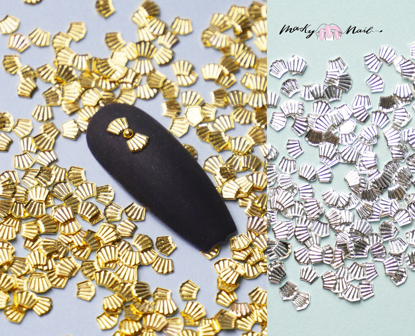 20 pcs Nail supply Metallic Sea shell studs /Petal inspired DIY gold design nail art
