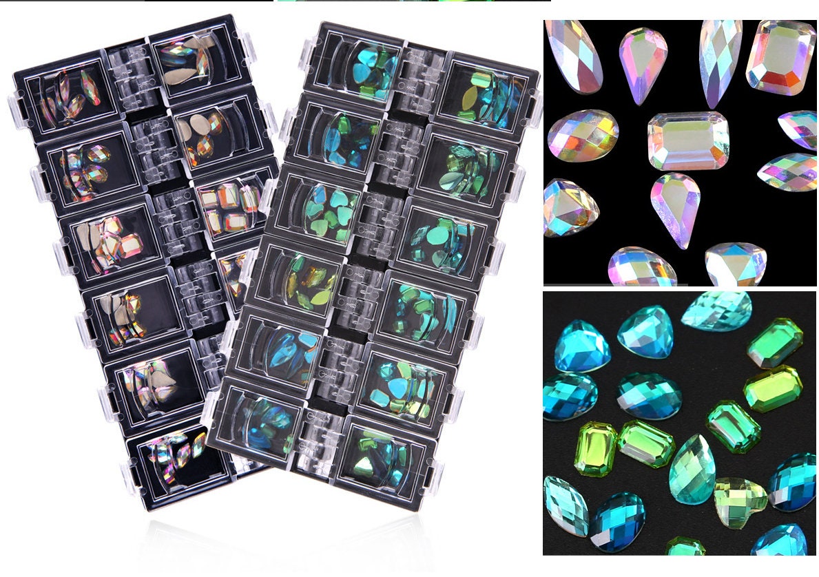 12 grids 3D Crystal nail decoration/ exclusive nail jewelry Rhinestone charm jewelry supply