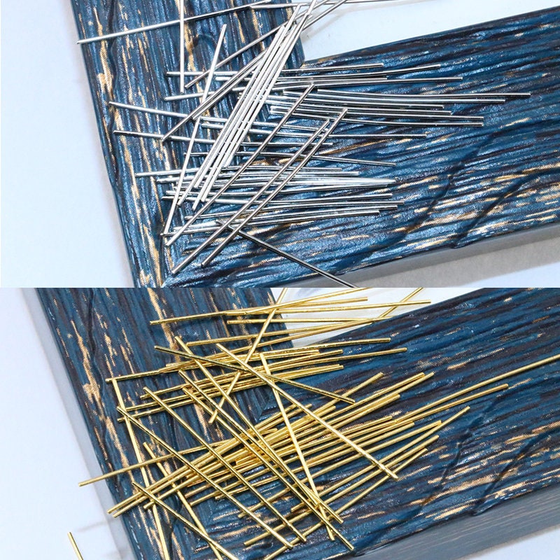 20 pcs Metal stick nail decoration/ Gold Silver 1mm stick charm Nail DIY deco
