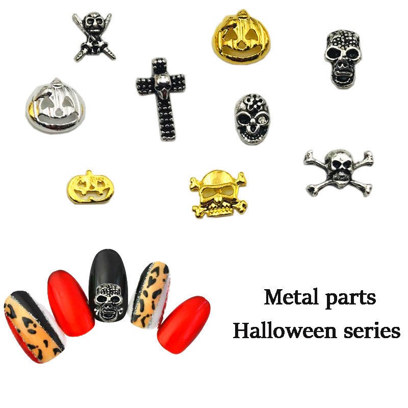 Halloween 3D Punk nail decoration/ Haunt darkness Skull Nail DIY/ Pumpkin Cross Witch nail style Holiday nail art charm