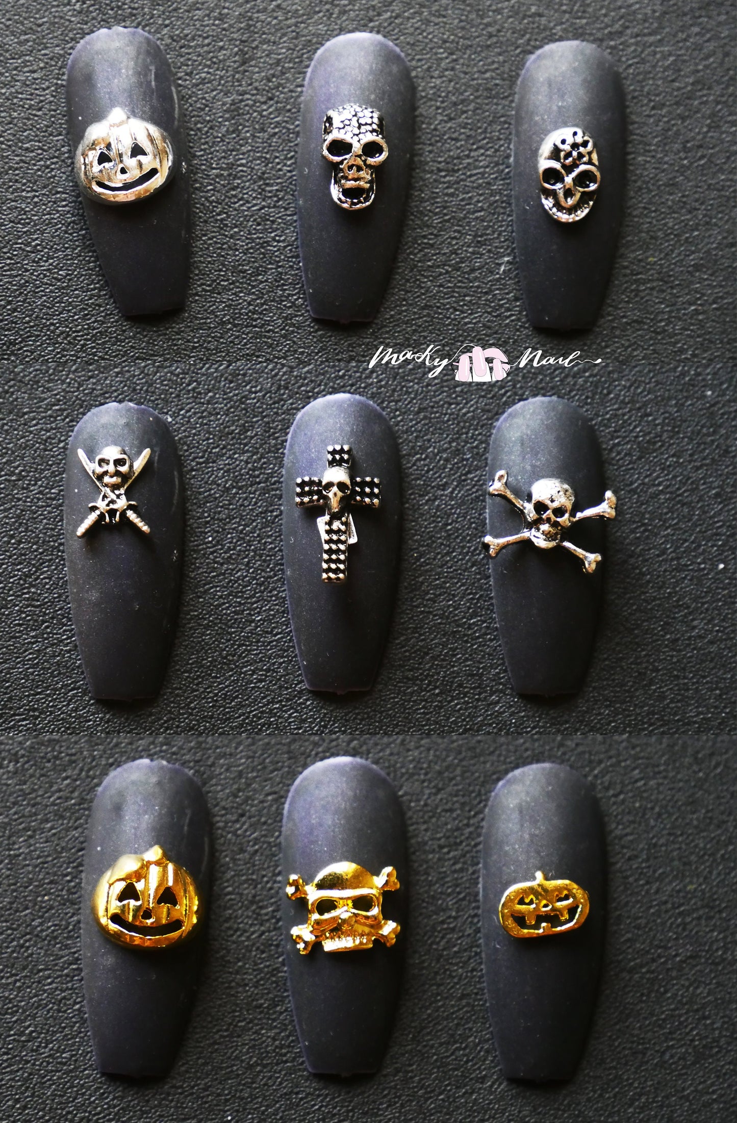 Halloween 3D Punk nail decoration/ Haunt darkness Skull Nail DIY/ Pumpkin Cross Witch nail style Holiday nail art charm