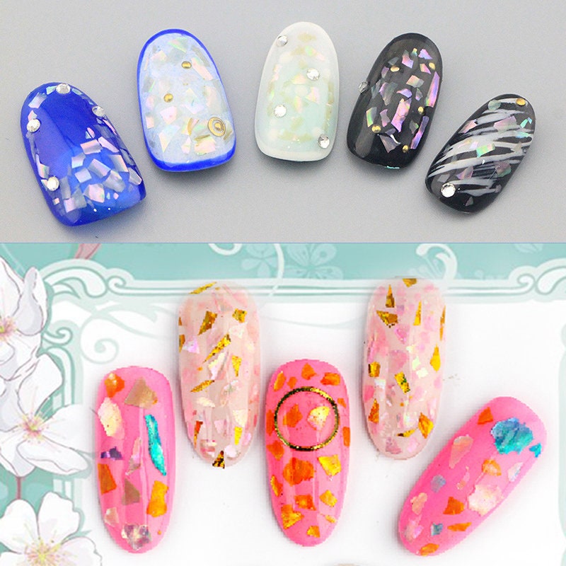 Sea shell flakes nail decoration/Super thin Pinctada albina Nail flakes DIY nail deco