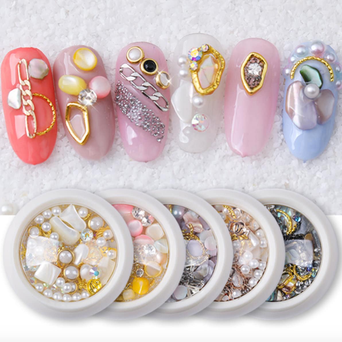 Mixed Sea shell flakes nail decoration/Irregular Pinctada albina Nail flakes DIY nail deco