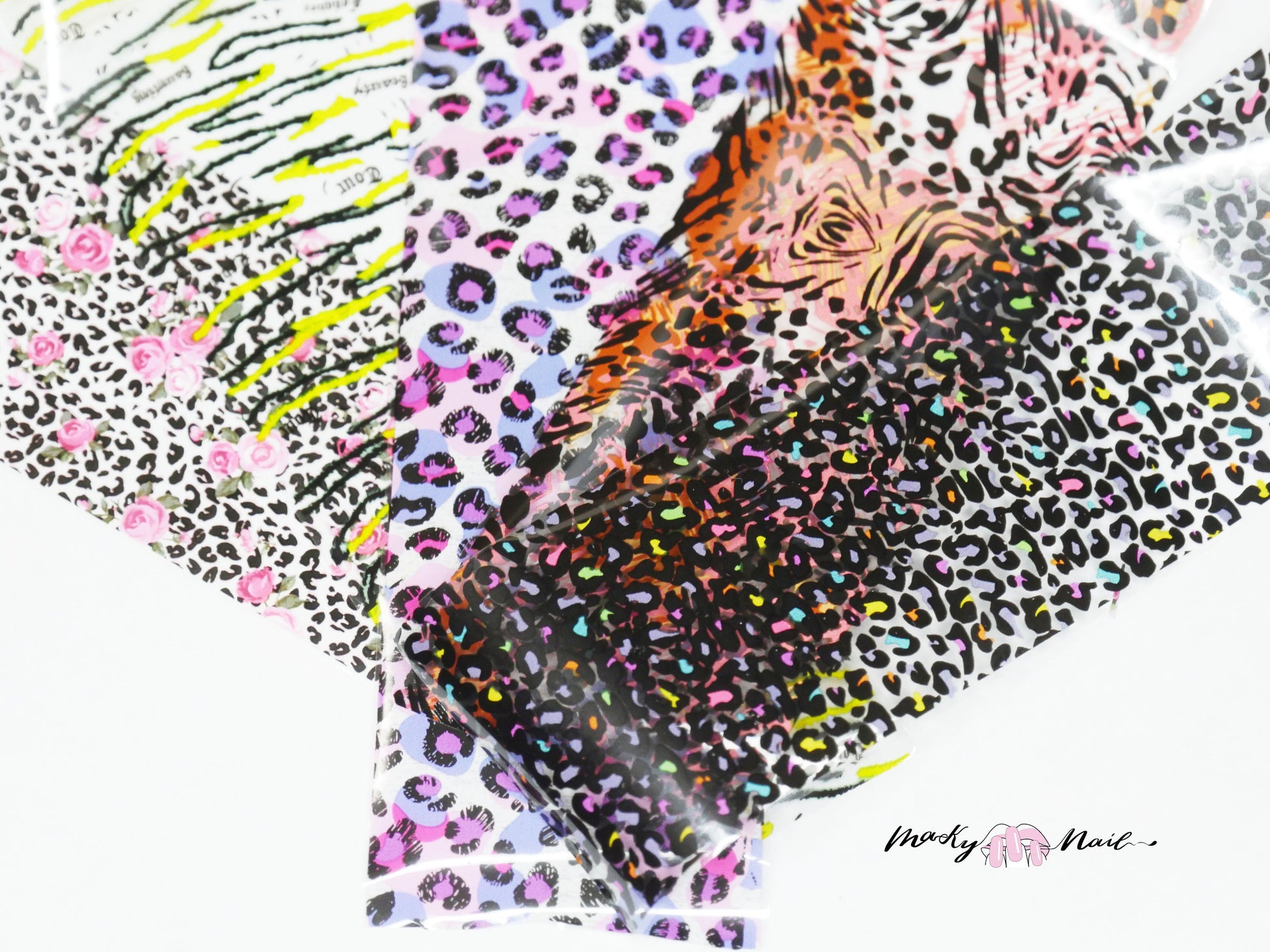 10 Leopard Print transfer paper Foil Nail Art Sticker Decal/ Animal Stripe pattern DIY nail transferring foil design/Nail art supply