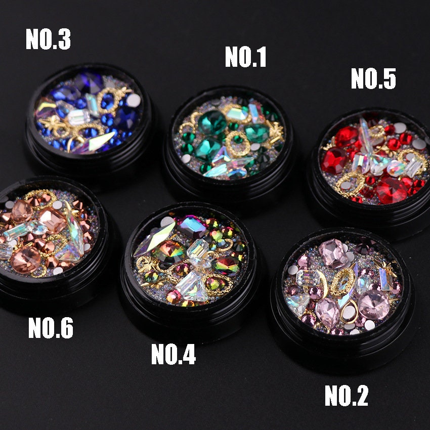 Mixed caviar nail art decal/ Multi selections nail art studs 3D Gemstones nail Decal/ Bubble dreamlike nail glitter Decals Nail Supply