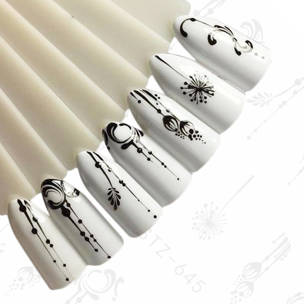 24 pcs Mehndi pattern nail tattoo/ Flower Totem nail sticker/ Mandala 3D Water transferred Nail Art Tattoos Stickers Self Adhesive Decals