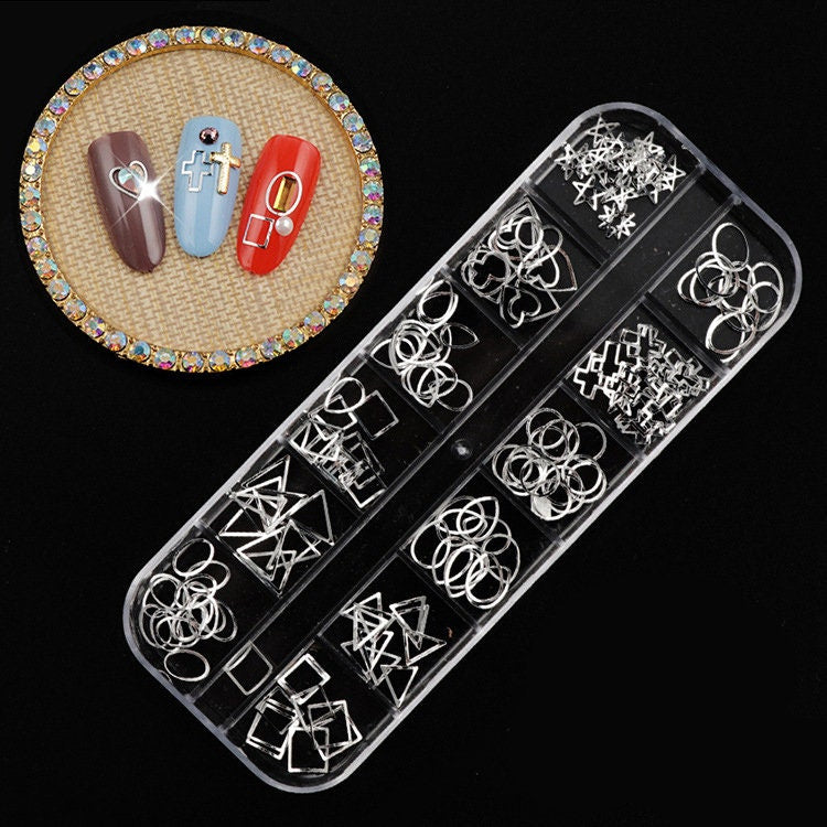 Hollow out Metallic Rivet 3D Nail Studs Metal Decoration/ Gold hollow out studs Metallic studs