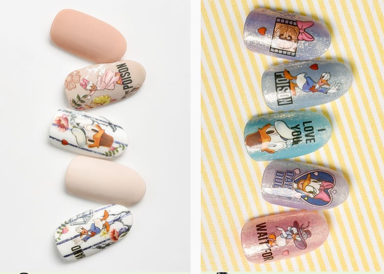 Donald Duck Nail Decals/ Disney Theme nail sticker/ Daisy Duck 3D Nail Art Stickers Self Adhesive Decals/ Miniature Appliques