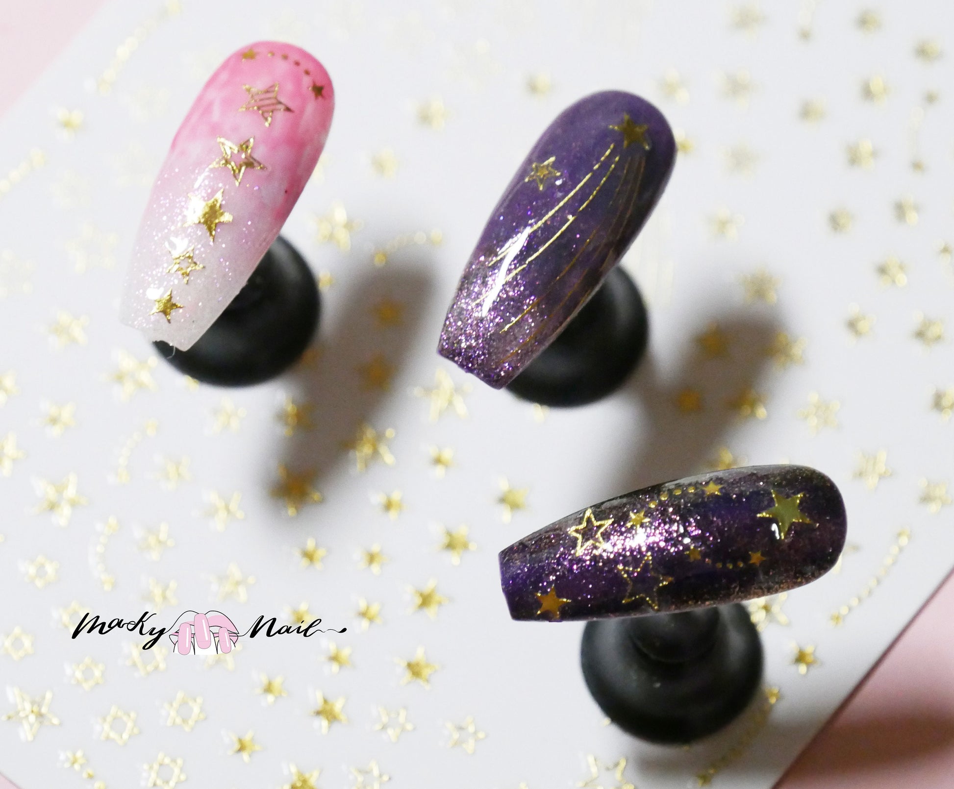 Gold meteor nail sticker/ shooting starNail Art Stickers Self Adhesive Decals/ gold metallic star nail art sticker