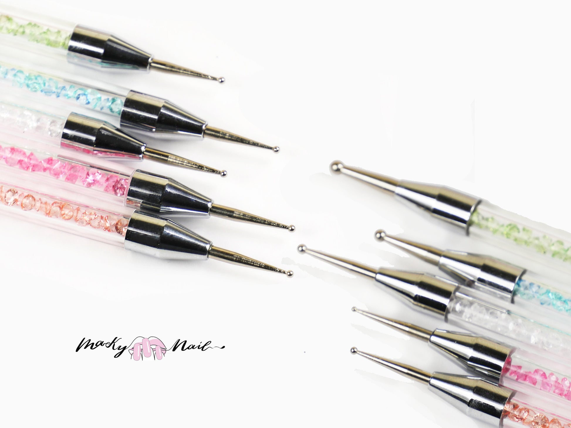5 pcs Crystal dotting pen Set for nail art/marbleizing glaze painting pen/ polymer clay DIY tool pen/ miniature crafts making tool set