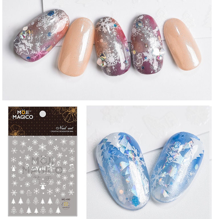 White Snow Theme nail sticker