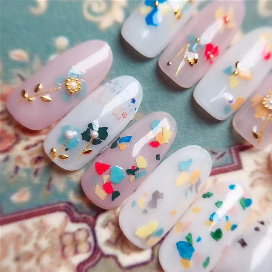 12 cases fragment chips nail decoration/ Matt slice Nail flakes DIY nail deco