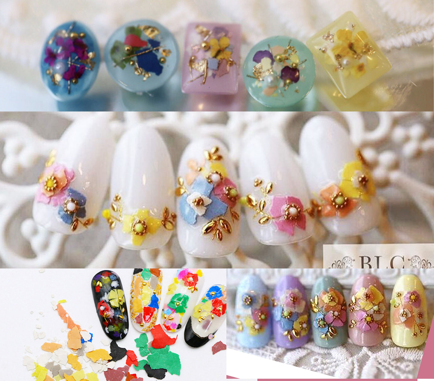 12 cases fragment chips nail decoration/ Matt slice Nail flakes DIY nail deco