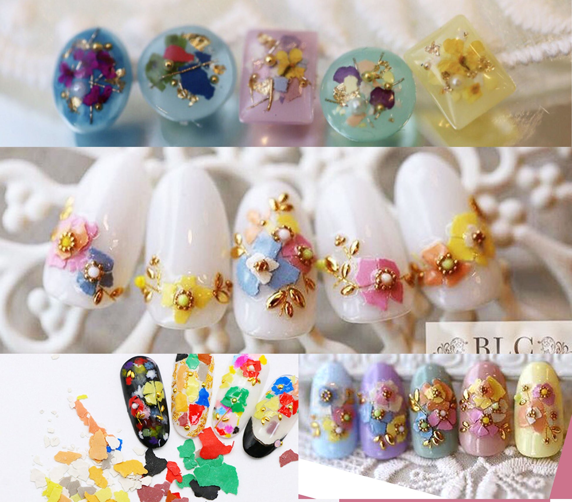12 cases fragment chips nail decoration/ Matt slice Nail flakes DIY nail deco