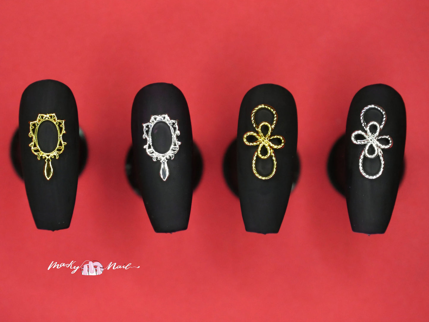 5 pcs 3D Antique nail decoration/ Gold Silver Nail DIY deco charm for nail gel nail polish design