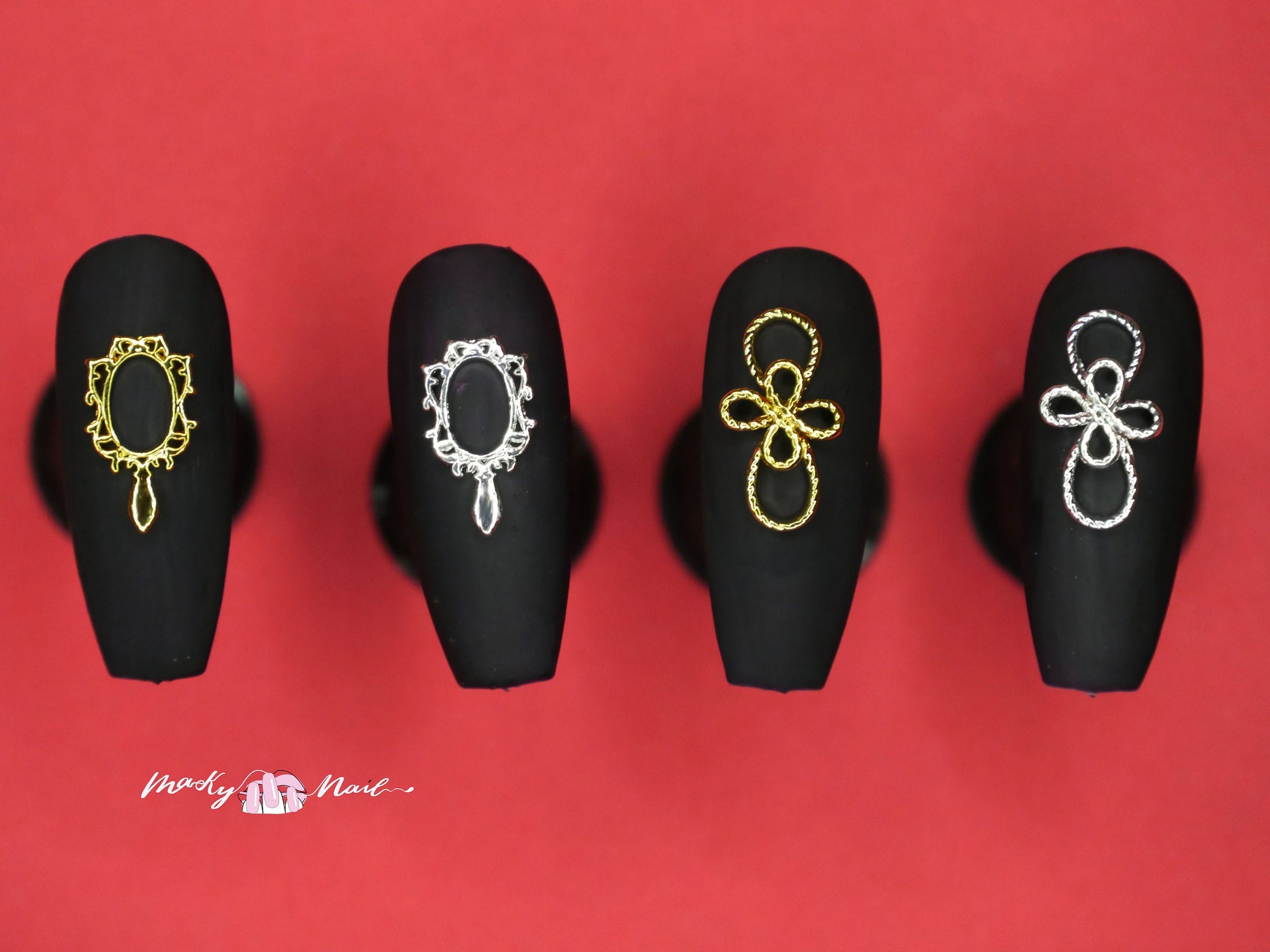 5 pcs 3D Antique nail decoration/ Gold Silver Nail DIY deco charm for nail gel nail polish design
