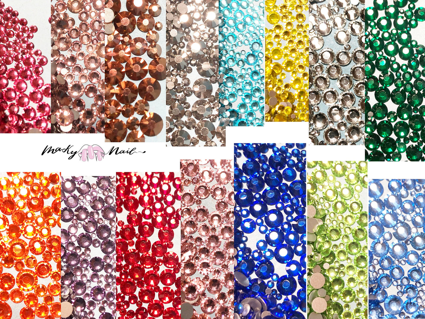 Glass Nail Rhinestones For Nails Art Decorations / Multi size mixed nail art decal/ Decoration 3D Gems Stud Charm Rhinestones/Jewelry crafts