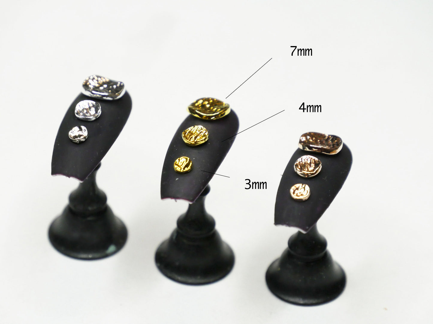 9 pcs 3D Round Coin nail decoration/ Rose gold silver nail deco charm for nail art